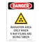 Signmission OSHA Danger Sign, Radiation Area Only, 10in X 7in Rigid Plastic, 7" W, 10" H, Portrait OS-DS-P-710-V-2523 - alternate 1